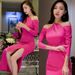 Verve 2025 New Korean Style Elegant Sexy Off-Shoulder Long Slim Fit Halter Neck Dress For Women_ecoleips.com