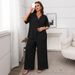 Women’s Clothing Fashion Spring And Summer Temperament Casual Short Sleeved Tops Knitted Trousers Suits_ecoleips.com