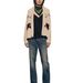 Vintage-Inspired Knit Cardigan – Oversized Fit, Art Deco Collar, Warm Acrylic Blend (S-XL, Navy/Beige)_ecoleips.com
