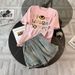 Women's Clothing Fashion Sports Leisure Suit Letter Printing Round Neck Short Sleeve Loose Shorts Two Piece Suit_ecoleips.com