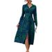 In Stock 2025 New Spring Autumn Foreign Trade Cross-Border European And American Printed Elegant Shirt Long Sleeve Dress_ecoleips.com