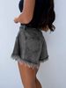 Women's High Waist Flared Denim Shorts - Summer Hot Pants In Light Blue And Black_ecoleips.com