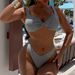 Trendy Checkered Bikini Set – Women’S Sexy High-Waisted Swimwear With Removable Padding (Polyester/Spandex, Breathable & Quick-Dry)_ecoleips.com