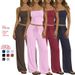 Women's Clothing Women's Spring Summer Casual Wide Leg Pants Set Style Cropped Trousers Camisole Lazy Style_ecoleips.com