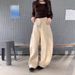 Korean Beef Women's Slimming Wide Leg Pants American Style Khaki Embroidered Curved Blade Jeans Versatile Winter Fashion_ecoleips.com