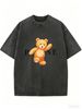 Women's Streetwear Washed T-Shirt, Loose Crew Neck Casual Tee For Daily Activities And Weekend Wear_ecoleips.com