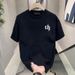 Men's Premium Cotton T-Shirt – Breathable Short Sleeve Tee With Trendy Letter Print, Anti-UV & Quick-Dry, Relaxed Fit (S-XXXL, Black/White)_ecoleips.com