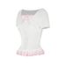 AD505 Quality Model 2025 Autumn Girl's Style Fresh And Sweet Polyester Pullover U-Neck Slim-Fit Women's T-Shirt_ecoleips.com
