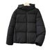 Lightweight Quilted Jacket With Hood, Warm Winter Coat For Women, Casual Short Puffer Jacket, Windproof Outerwear, Solid Color Fashion Coat_ecoleips.com