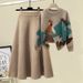 Women's Clothing New Large Size Pullover Knitted Sweater Women Slim All Match Dress Two Piece Suit_ecoleips.com
