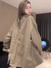 girl Girl Girl Mid-Length Stand Collar Solid Color Waist-Cinching Fleece-Lined Thickened Parka For Women 2023 Autumn Winter New_ecoleips.com