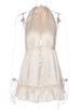 Tossy Satin Fashion V-Neck Mini Dress Women's Ruffled Backless Summer 2025 Nightwear Party Dress Evening Female Bandage Dress_ecoleips.com