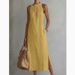 2026 European And American Cross-border Foreign Trade Women's New Product Round Neck Sleeveless Lace Slit Solid_ecoleips.com