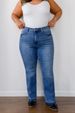 Women’s Clothing New Women's Jeans Women's Pants Straight Trousers Mid Waist Elastic Large Size Slightly Flared Frayed Edge_ecoleips.com