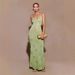 Women's Slim Long Skirt V Neck Knitted Suspender Summer Dress Solid Color Fashion For Females_ecoleips.com