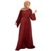 New Cross-border Women's Robe, Simple Basic Solid Color Plus-size Dress Set_ecoleips.com