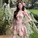 Women's Solid Color One Piece Swimsuit With Underwire Support Slimming Tummy Covering Sweet And Girly Design For Hot Springs_ecoleips.com