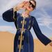 Ba607 Navy Blue Hand-Stitched Rhinestone Dress For Gathering, Annual Meeting, Long Dress And Robe_ecoleips.com
