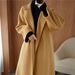 Women's Clothing Autumn And Winter Women's Woolen Coat Mid Length Korean Style Large Size Woolen Coat Loose And Slim Petite Woolen Coat_ecoleips.com