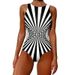 2025 New Sexy Strile One-piece Stylish Swimsuit For Women O Neck Quick Dry Detachable Pads Brazilian Swimming Suit Bikini Set_ecoleips.com