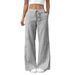 Suitable For All Seasons 2024 New Striped Pants Casual Versatile Street Fashion Loose Wide-leg Women_ecoleips.com