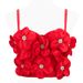 Simple Three-dimensional Floral Sweater Irregular Short Slim Fit Sweet Style Camisole Top_ecoleips.com