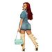 Women's Slim Fit Stretch Denim Bodycon Dress Jumpsuit Short Skirt American Sexy Button Style_ecoleips.com