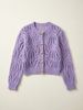 French Openwork Textured Cardigan Knit Top_ecoleips.com