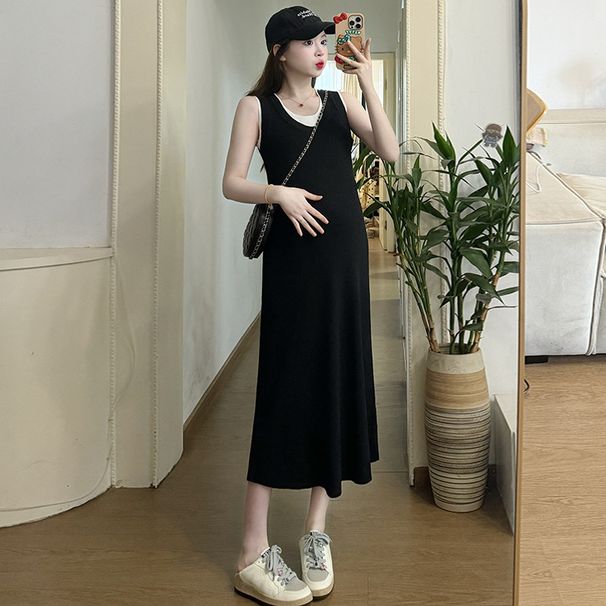 Autumn New Two-Piece + Gradient Denim Shirt 2-Piece Set Maternity Dress_ecoleips.com