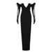 New Style 2025 Fashion Sexy Feather Strapless Bandage Long Women's Dress_ecoleips.com