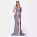 Womens Glitter Spaghetti Strap Floor Length Evening Dress Slimming Elegant For Formal Banquet Party Events_ecoleips.com