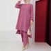 Women's Clothing Sportswear Elegant Puff Sleeve Round Neck Shirt Loose Fashion Wide Leg Pants Suit_ecoleips.com