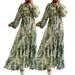 Muslim Dress Women Women's Elegant Long Dress With Tie-Dye Print, Belted Waist, And Flounce Hem – Stylish & Comfortable For Work & Casual Occasions_ecoleips.com
