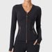 Women's Slim Fit Yoga Jacket V Neck Long Sleeve Double Zipper Pilates Fitness Sports Clothes Autumn Winter New_ecoleips.com