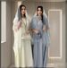 Modest Abaya Dress Plus Size Rhinestone Decorated Sheer Batwing Sleeve Long Robe For Women Middle Eastern Style Luxurious Polyester Dress_ecoleips.com