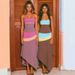 Women's Unique Color Block Camisole Top And Irregular Bodycon Pants Set Spring Summer Women's Clothing_ecoleips.com