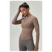 Women's Half-zip Yoga Suit Long Sleeve Stand-up Collar Sport Fitness Top Quick-dry Nude Feeling Running Tights_ecoleips.com