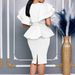 K New Fashionable And Elegant Ruffle Edge Solid Color Hip Hugging Banquet Dress Dress_ecoleips.com