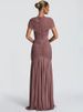 Mozision Short Sleeve Ruched Sexy Maxi Dress Women Elegant Hollow Out Turtleneck Bodycon Pleated Club Party Long Dress Female_ecoleips.com