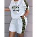 Women's Clothing Women's Short Sleeved Two Piece Printed Suit Style Spring Summer Commuter Wear For Formal & Casual For Women_ecoleips.com