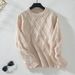 Drizzle Women's Diamond Pullover Sweater Round Neck Loose Fit Autumn Winter New Knitted Top Style_ecoleips.com
