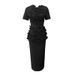K Elegant Wind Ensemble New Irregular 3D Flower Top Glamorous Bodycon Skirt For Women_ecoleips.com