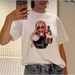 100% Cotton Short Sleeve Loose Fit Versatile Cute Style Ins Trend Brand Fun Cartoon Print Unique Personality T-Shirt_ecoleips.com