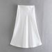 2025 Spring New Style Elastic Waist Simple Versatile Solid Color Satin Skirt_ecoleips.com
