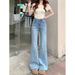 2026 Spring/Summer New Elatic Micro-flare Denim Pant For Women, Slim Fit, Stylih Deign, Wide-leg Bell-bottom_ecoleips.com