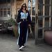 Cross-Border European And American Style Fashion Casual Sweatshirt Set 2025 Denim Patchwork Hooded Top High-Waisted Long_ecoleips.com