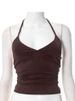 2025 Summer New Hanging Neck V-Neck Backless Vest Hottie Girls Camisole Bottom Top Sexy Pure Desire Wind Sling Y2K_ecoleips.com