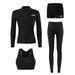 Women's plus Size Two Piece Swimsuit Long Sleeve Sunscreen Quick Drying Slimming Rash Guardian Snorkeling Suit_ecoleips.com