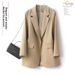 Women's Short Blazer Korean Style Loose Fit for Petite Trendy Autumn New Spring Outerwear_ecoleips.com