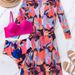 Women's Clothing New Swimsuit Women's Bikini Sexy Gathered Mesh Three Piece Print Split Swimsuit_ecoleips.com